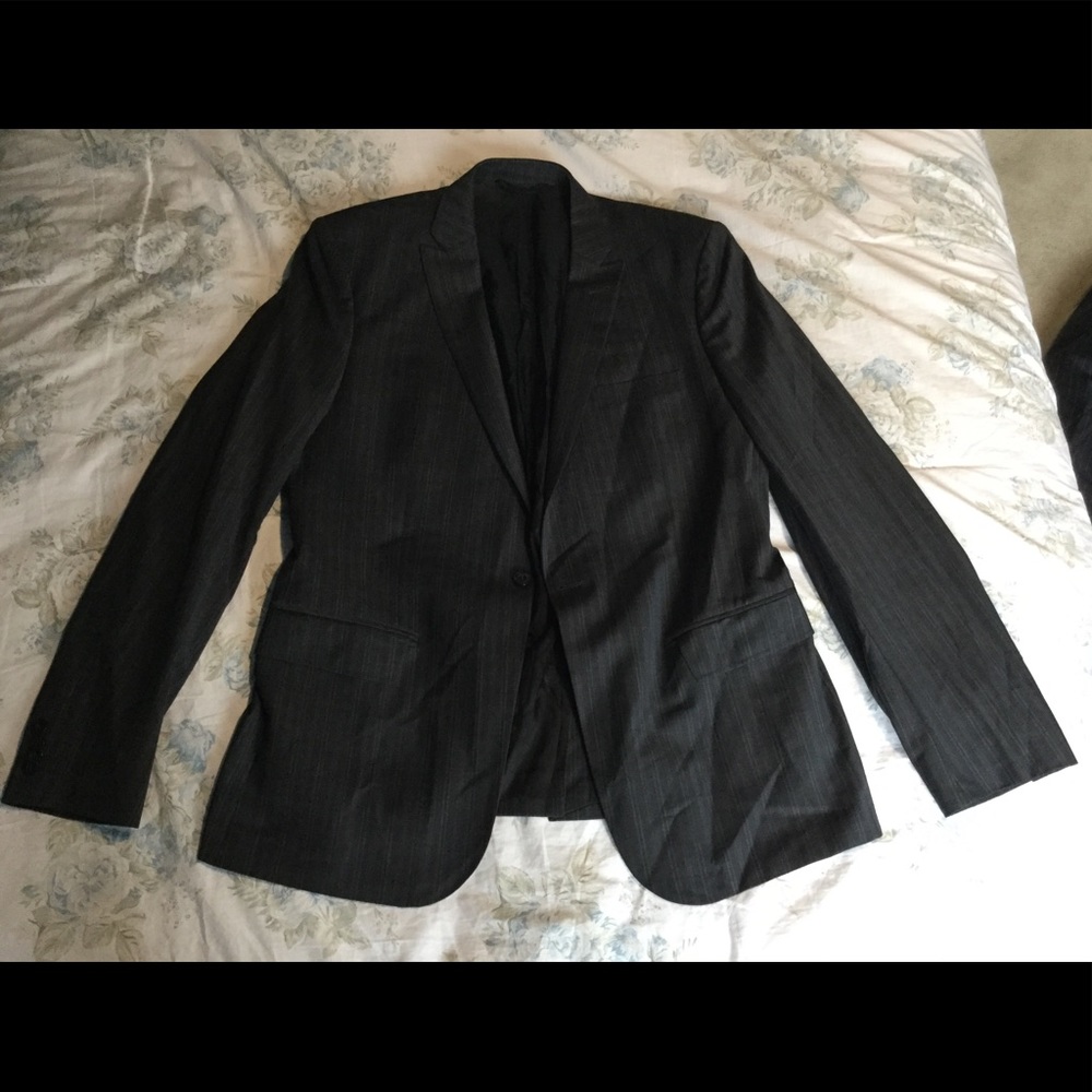 J. Lindberg CHAR/GRY Stripe Fall Size 46 Sportcoat